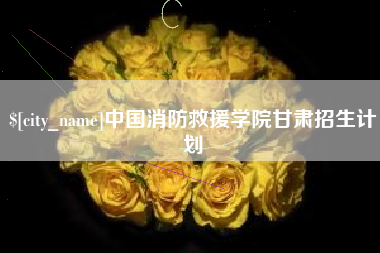 宣威中国消防救援学院甘肃招生计划