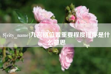 宣威九宫格位置重要程度排序是什么意思