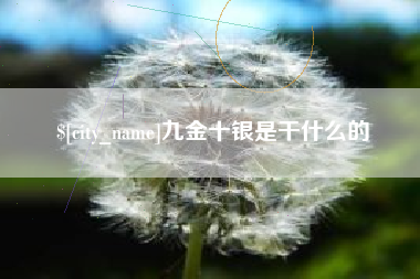 宣威九金十银是干什么的