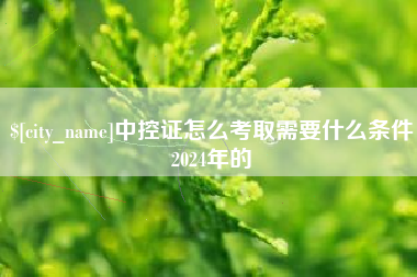 宣威中控证怎么考取需要什么条件2024年的