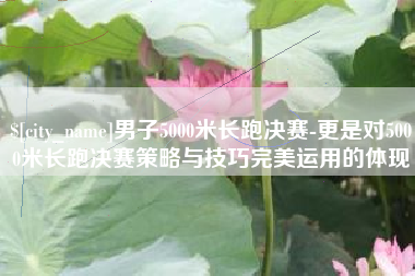 宣威男子5000米长跑决赛-更是对5000米长跑决赛策略与技巧完美运用的体现