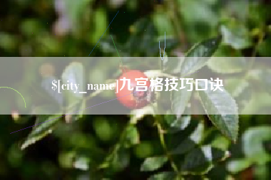 宣威九宫格技巧口诀